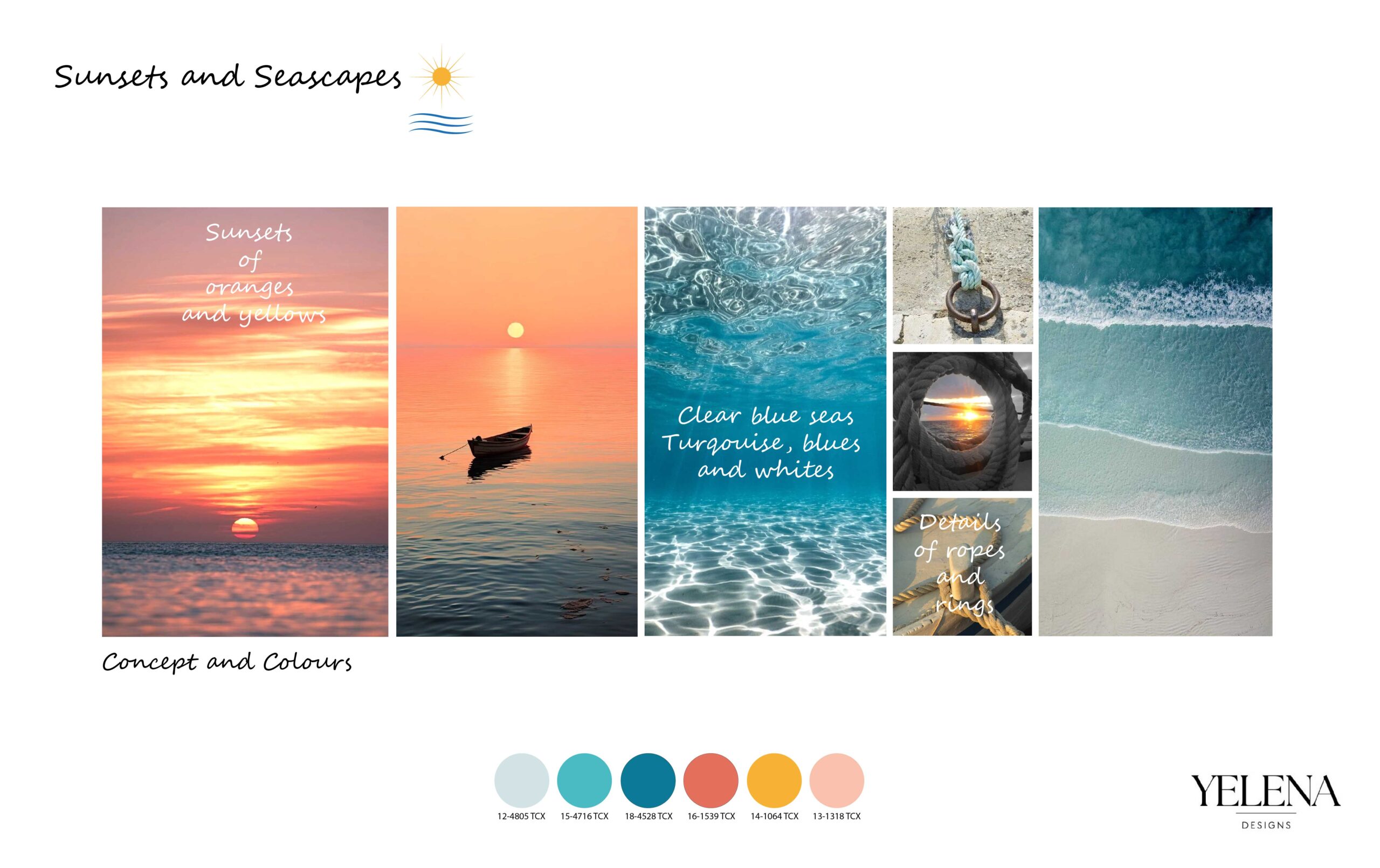 Sunsets and Seascapes concept Board