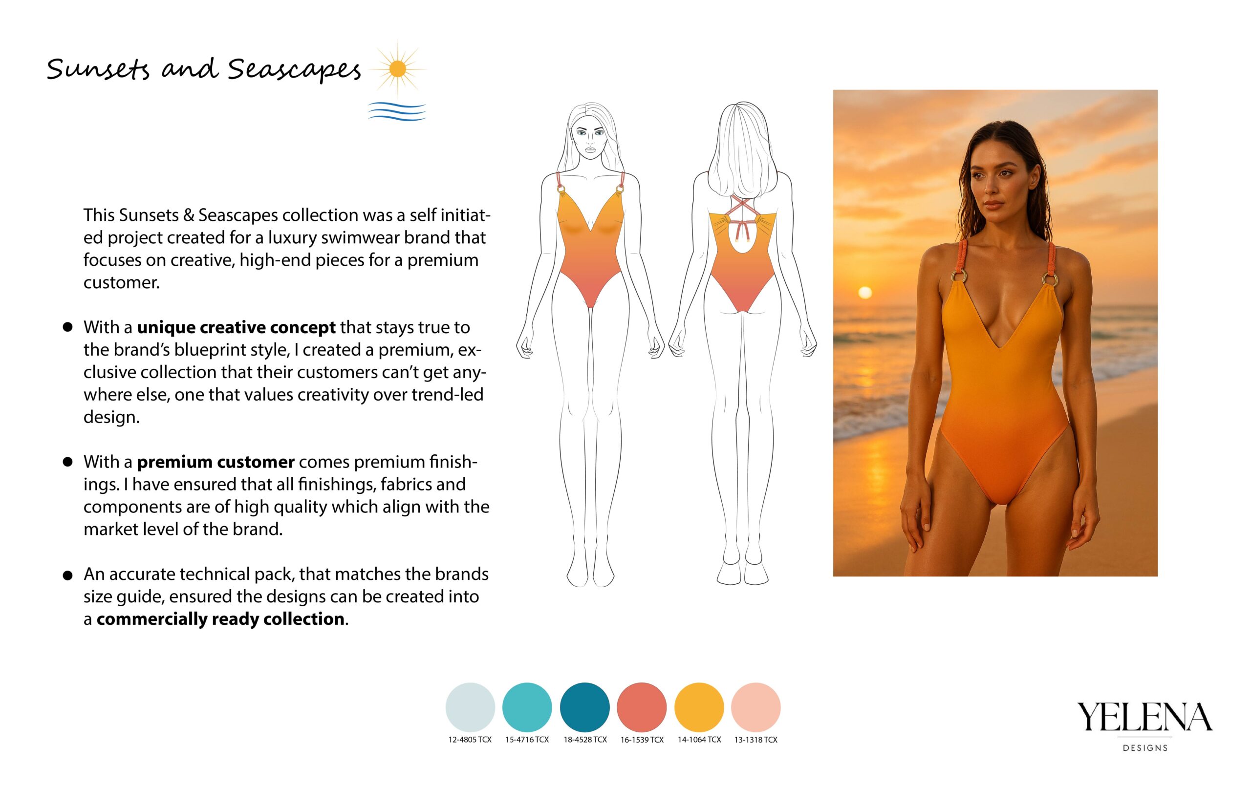 Commercially ready Luxury swimwear design collection 